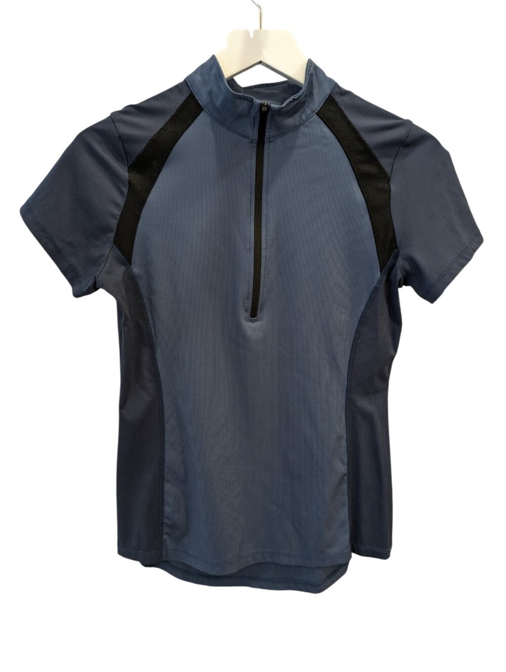 Kerrits Straight Line Sport Top Small Blue Equestrian Riding Quarter Zip Mesh